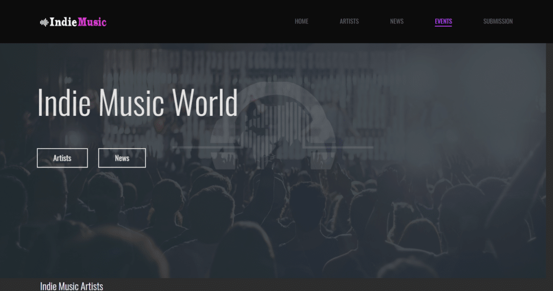 Diseño Web Música Indie Music Artists